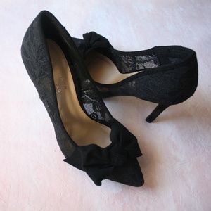 Lauren Conrad Snapdragon Lace Black High Heels